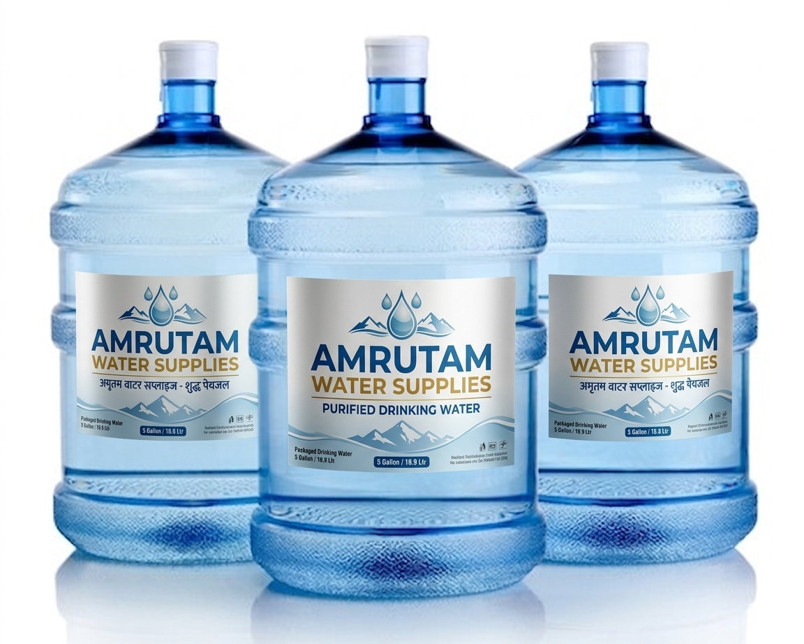 20L mineral water bottle from Amrutam Water, Morbi